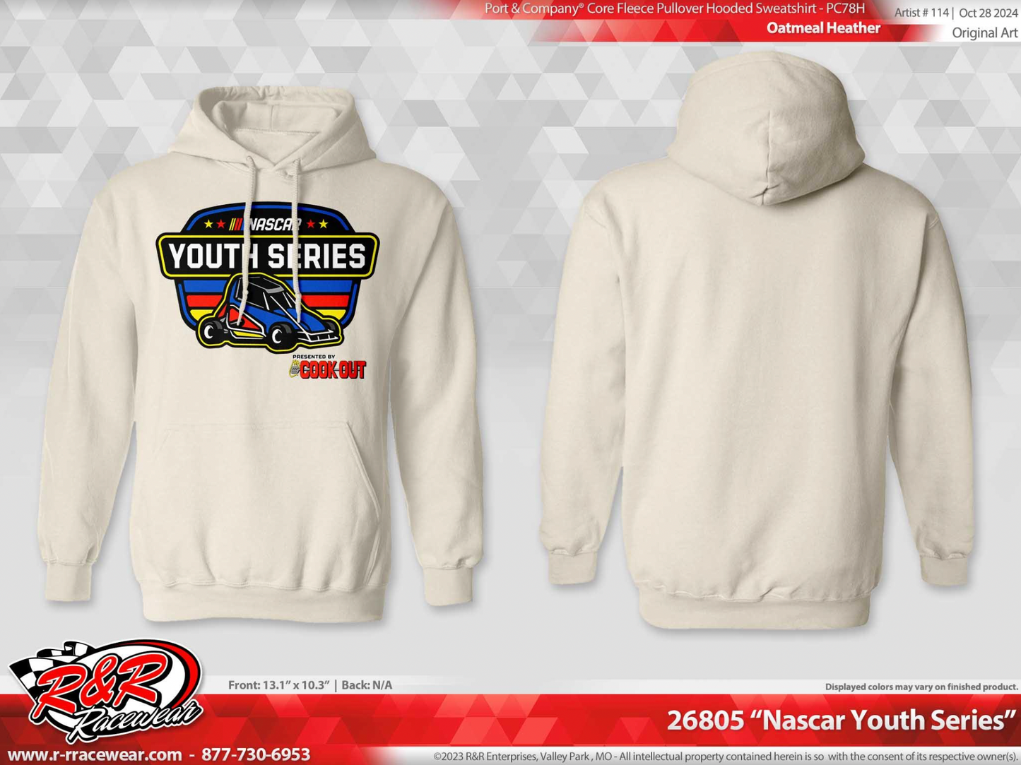 NASCAR Youth Shield - Oatmeal Heather Hoodie